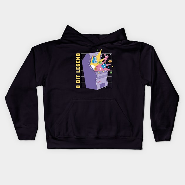 Retro Arcade Gaming Kids Hoodie by BK55